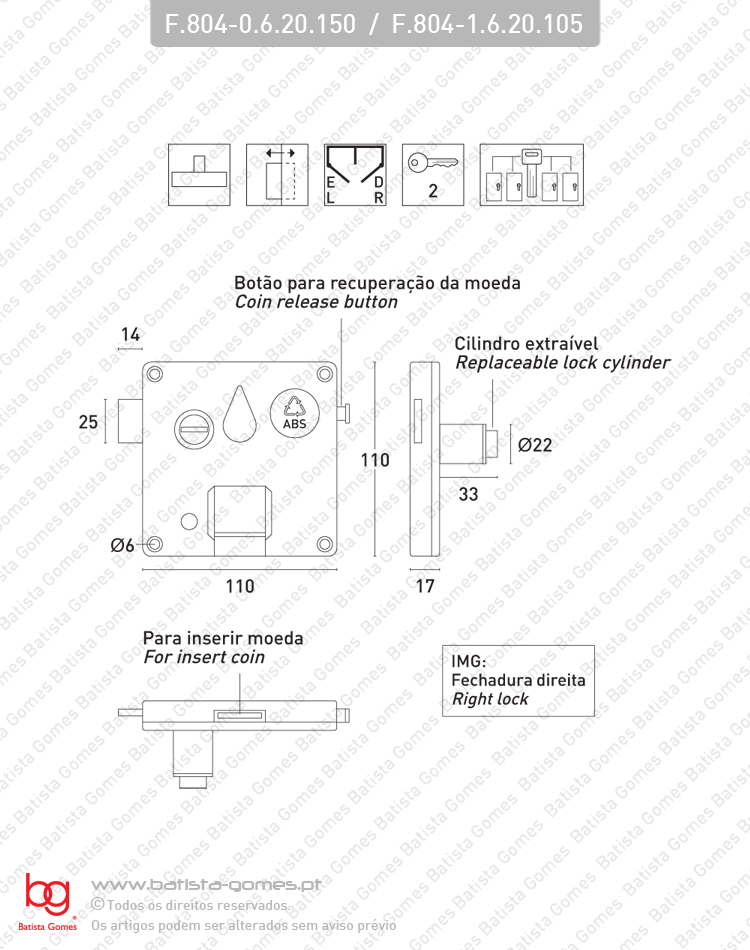 Fechadura com moedeiro